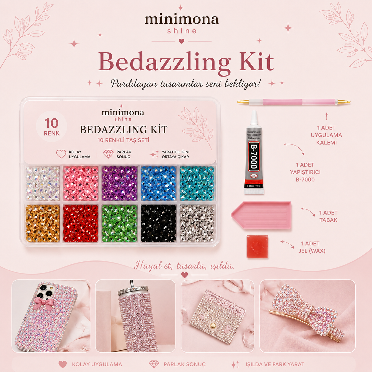 Minimona Shine - 10'Lu Bedazzling Kit